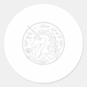 Cute 2026 Unicorn Year Of The Horse Fortune Rider  Classic Round Sticker