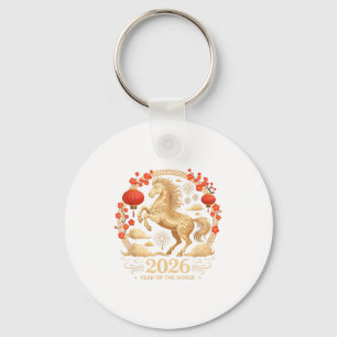 Cute 2026 Year Of The Horse Fortune Lady Lunar Lan Key Ring