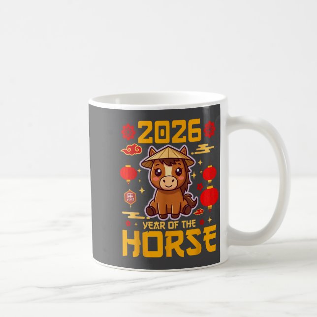 Cute 2026 Year Of The Horse Happy Chinese New Year Coffee Mug (Right)