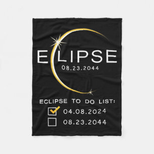 Cute 2044 Total Solar Eclipse Checklist Fleece Blanket