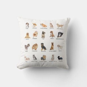 cute 20 dog breeds cushion