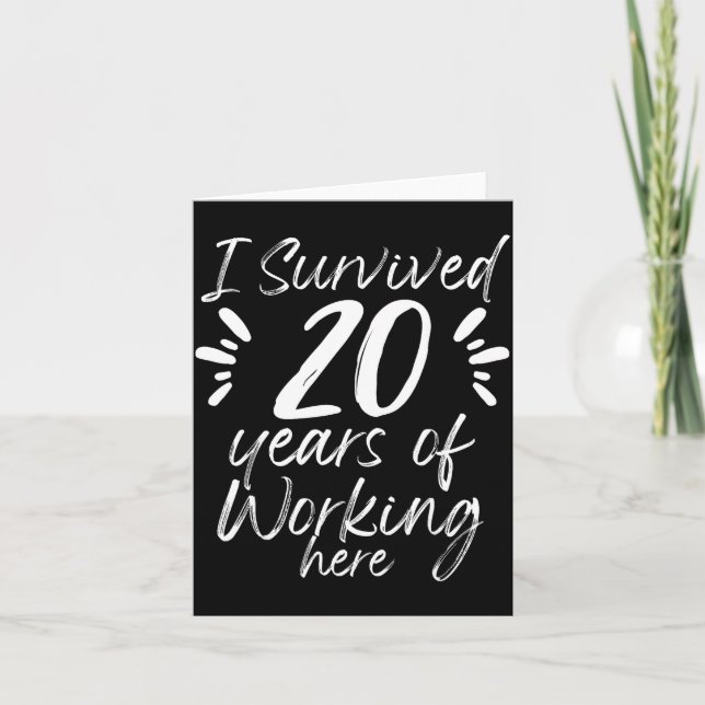 Cute 20 Work Anniversary Survived Employee Card (Front)