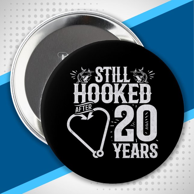 Cute 20th Anniversary Couples Married 20 Years 10 Cm Round Badge (Creator Uploaded)