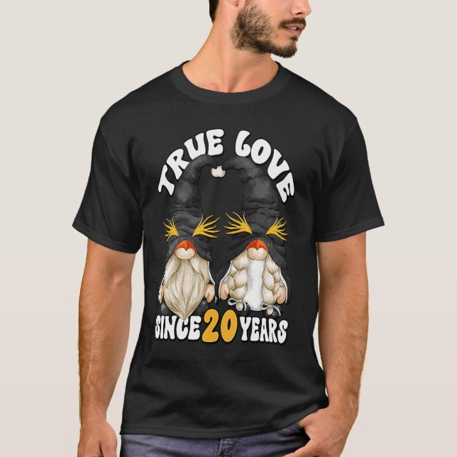 Cute 20th Wedding Anniversary Gnomes For Penguin M T-Shirt (Front)