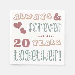 Cute 20th Wedding Anniversary Napkin