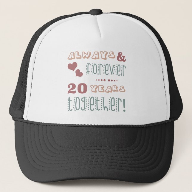Cute 20th Wedding Anniversary Trucker Hat (Front)