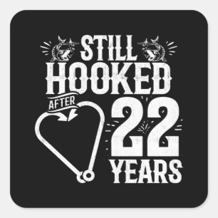 Cute 22nd Anniversary Couples Married 22 Years Square Sticker