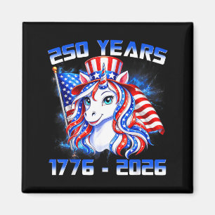 Cute 250 America Years 1776 2026 Unicorn Toddlers Magnet