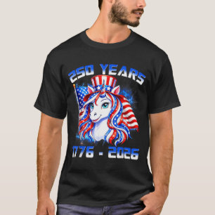 Cute 250 America Years 1776 2026 Unicorn Toddlers T-Shirt