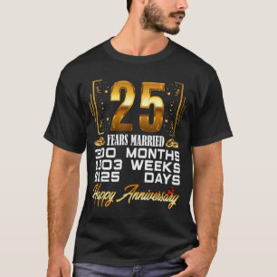 Cute 25 Married 25th Wedding Anniversary T-Shirt