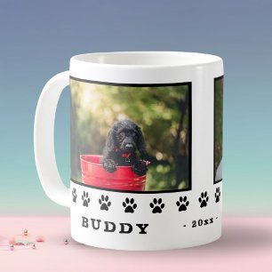 Cute 2 Dogs Black Paws Holiday Keepsake Photo Coffee Mug