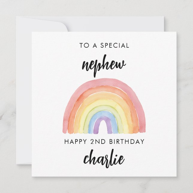 Cute 2nd birthday card for nephew (Front)