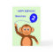 Cute 2nd birthday monkey add name blue