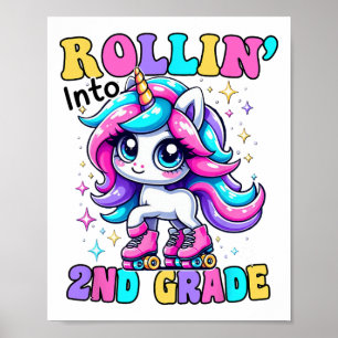 Cute 2nd Grade Back To School Unicorn First Day Of Poster