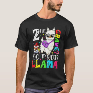 Cute 2nd Grade No Prob Llama Back To School First T-Shirt
