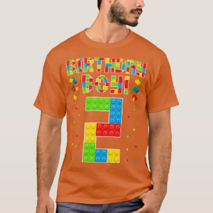 Cute 2th Birthday 2 Years Old Block Building Boys T-Shirt