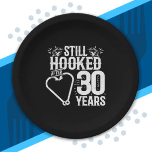 Cute 30th Anniversary Couples Married 30 Years Paper Plate