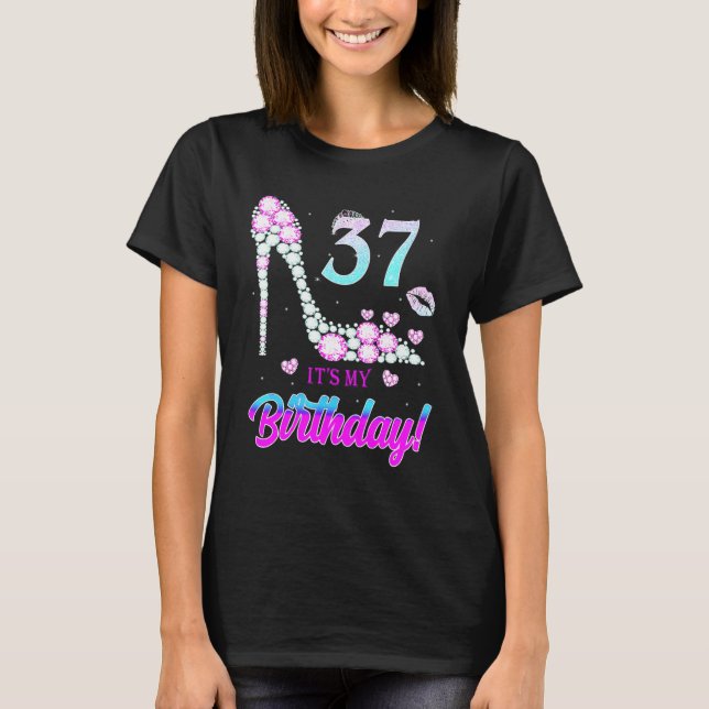 Cute 37 Years Old It's My 37th Birthday Party T-Shirt (Front)