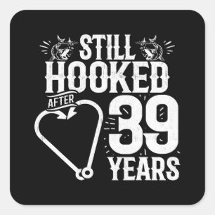 Cute 39th Anniversary Couples Married 39 Years Square Sticker