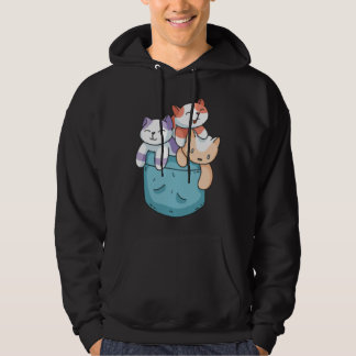 Cute 3 Cats in a Pocket  Cat   Kids Boys Girls Hoodie