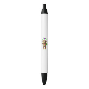 Cute 3-D Look Monkey with a Grapevine Jump-Rope Black Ink Pen