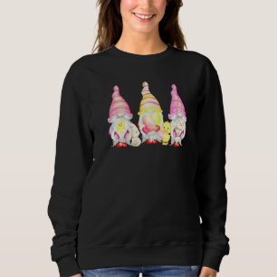 Cute 3 Gnomes Easter Squad Bunny Gnome Pastel Spri Sweatshirt