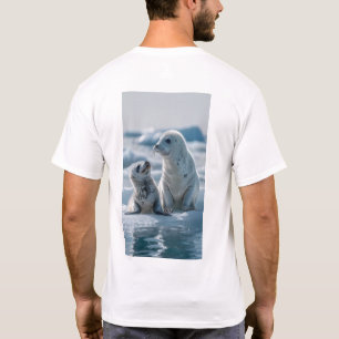 Cute 3D Baby Harp Seal and Mum Clapping T-Shirt