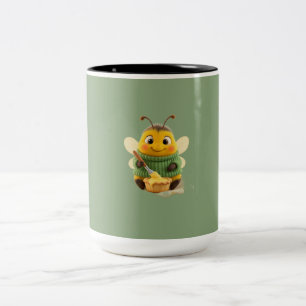 Cute 3D Cartoon Bumblebee Baker Cottagecore Two-To Two-Tone Coffee Mug
