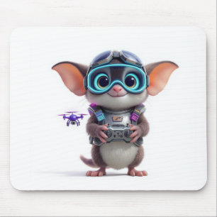 Cute 3D Cartoon Drone Racer Sugar Glider Mouse Pad