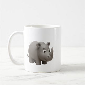 Cute 3D Cute Rhino Coffee Mug