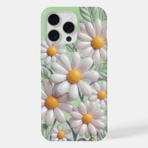 Cute 3D Daisy Flower Clipart - Pastel Pearl White iPhone 15 Pro Max Case