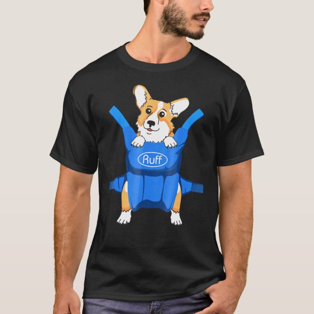 Cute 3d Dog Carrier Corgi Tee (Front)