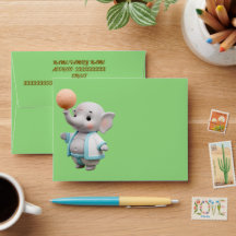 Cute 3D Elephant Baby Shower Thank You