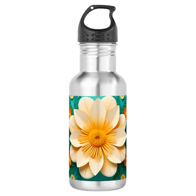 Cute 3d flowers 532 ml water bottle (Front)