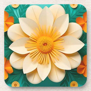 Cute 3d flowers coaster