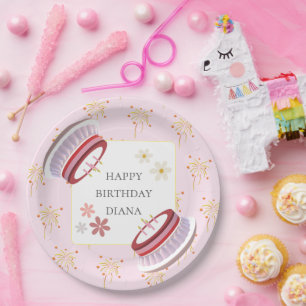 Cute 3d Layred Dessert Artwork Girl Birthday  Paper Plate