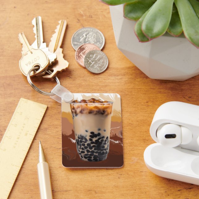 Cute 3D Milk Tea Design – Boba Lover Aesthetic Key Ring (Desk)