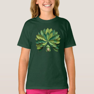 Cute 3D Paper Cut Frog with Floral Easter Egg and T-Shirt