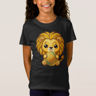 Cute 3D Paper Cut Lion with Ornate Mandala Easter T-Shirt