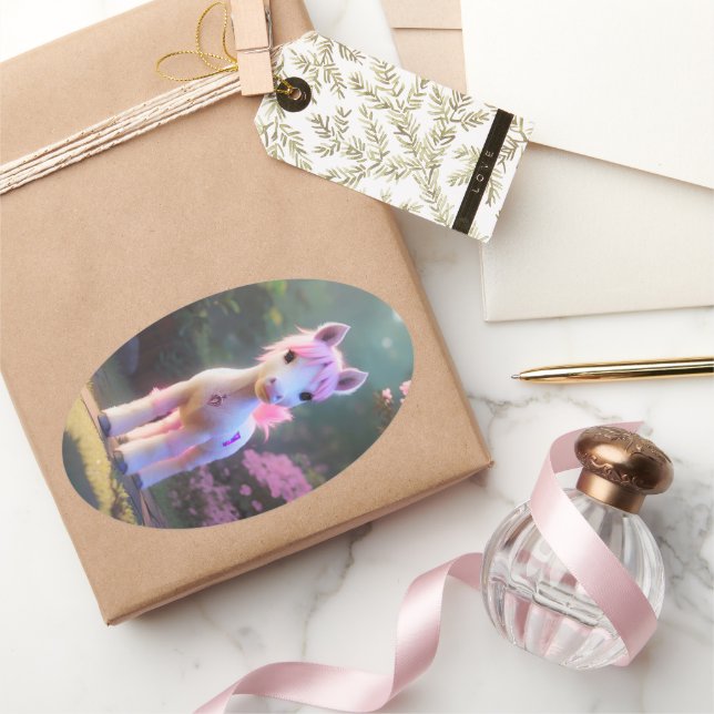 Cute 3D Spirit Pony 10 Oval Sticker (Gifting)