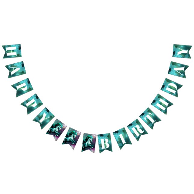 Cute 3d Spirit Pony 24 Happy Birthday Bubbles Bunting (All)