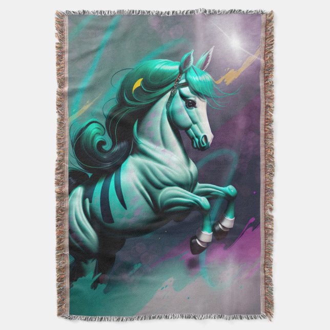 Cute 3d Spirit Pony 24 Throw Blanket (Front Vertical)