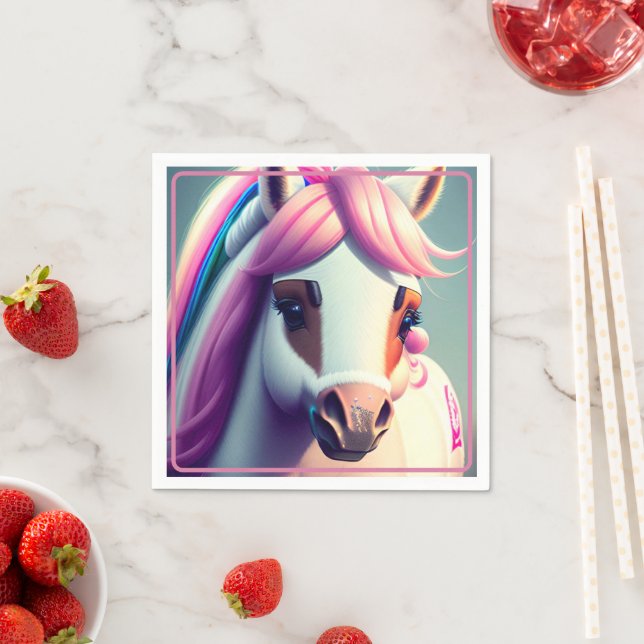 Cute 3D Spirit Pony 2 Party Napkin (Insitu)