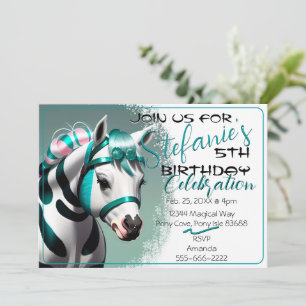 Cute 3D Spirit Pony 7 Birthday Invitation