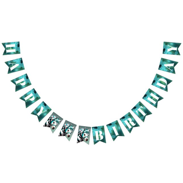 Cute 3d Spirit Pony 7 Happy Birthday Bubbles Bunting (All)