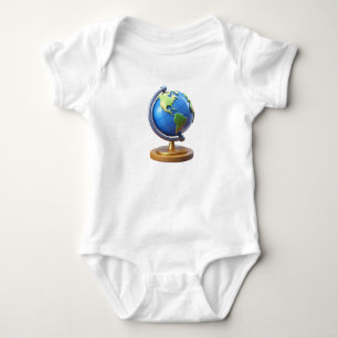 Cute 3D World Globe Baby T-Shirt – Adorable Little Bodysuit