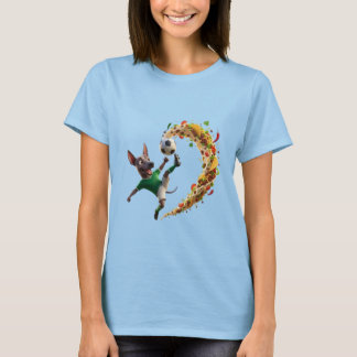 Cute 3D Xolo Dog Soccer Player Flying Taco Kick T-Shirt