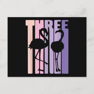 Cute 3rd Birthday Gift I Flamingo I 3 Years Old Invitation Postcard