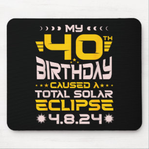 Cute 40th Birthday Total Solar Eclipse Mouse Mat