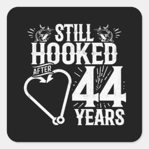 Cute 44th Anniversary Couples Married 44 Years Square Sticker